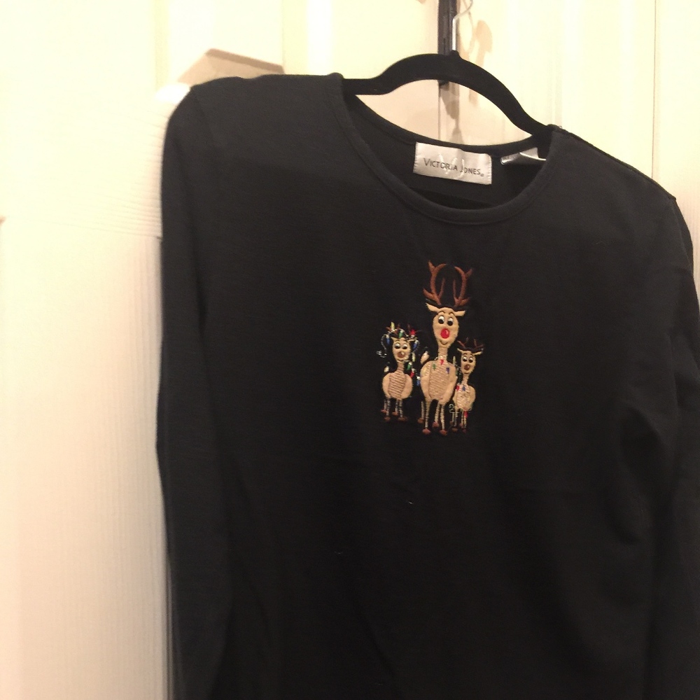 Victoria Jones Black Holiday Top